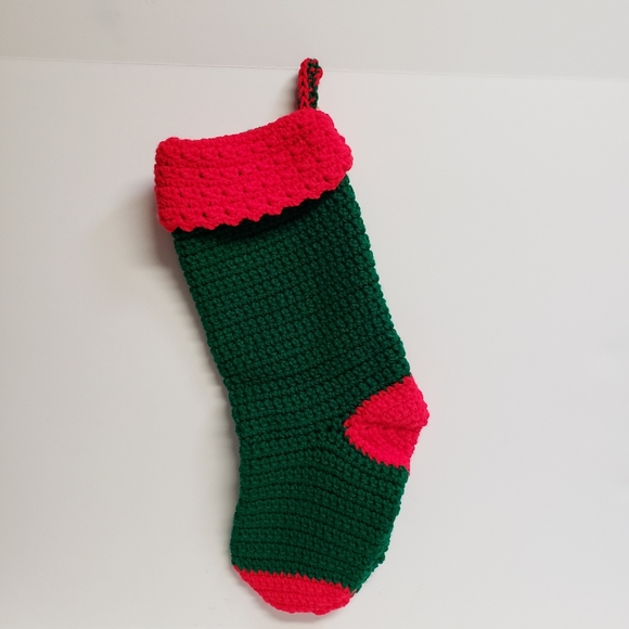 Vintage Handmade Crochet Christmas Stocking Holiday Decor - Picture 3 of 6